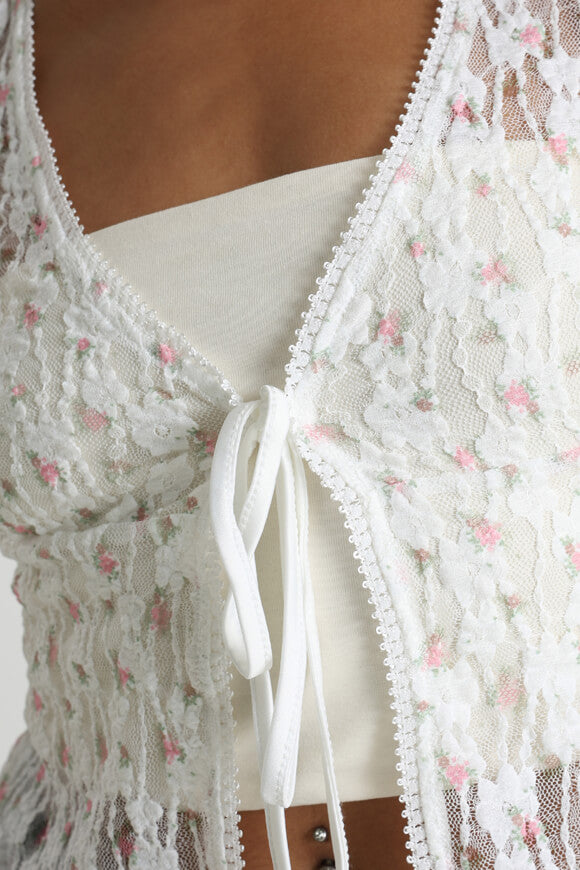 Lace crop blouse - Offwhite