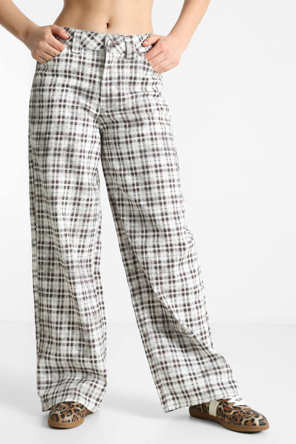 Pantaloni di stoffa - marrone + bianco sporco