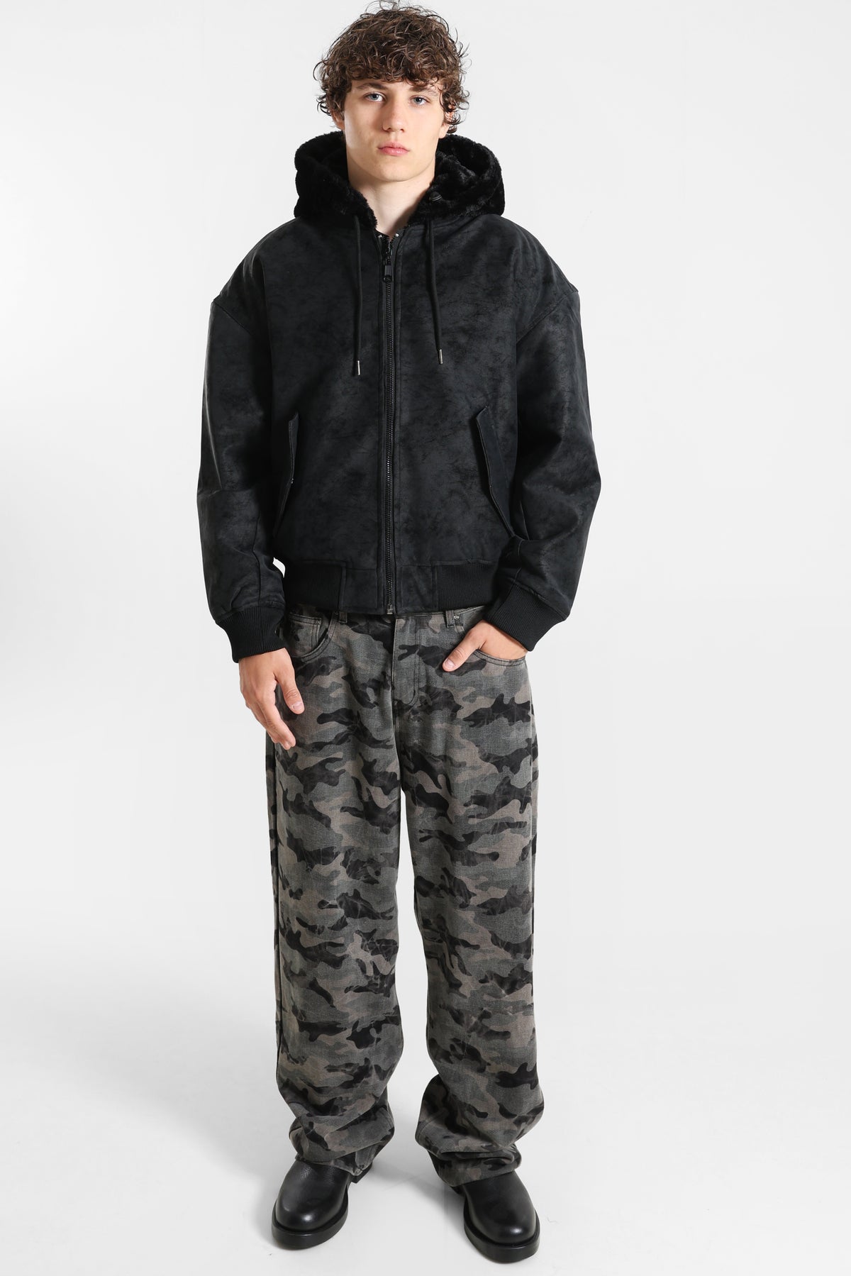 Wende-Bomberjacke - Black