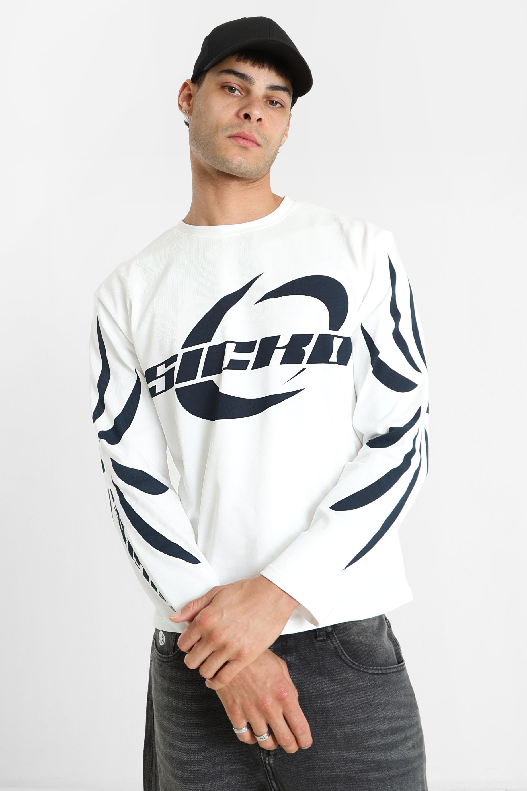 Shirt manches longues - Ecru + Noir