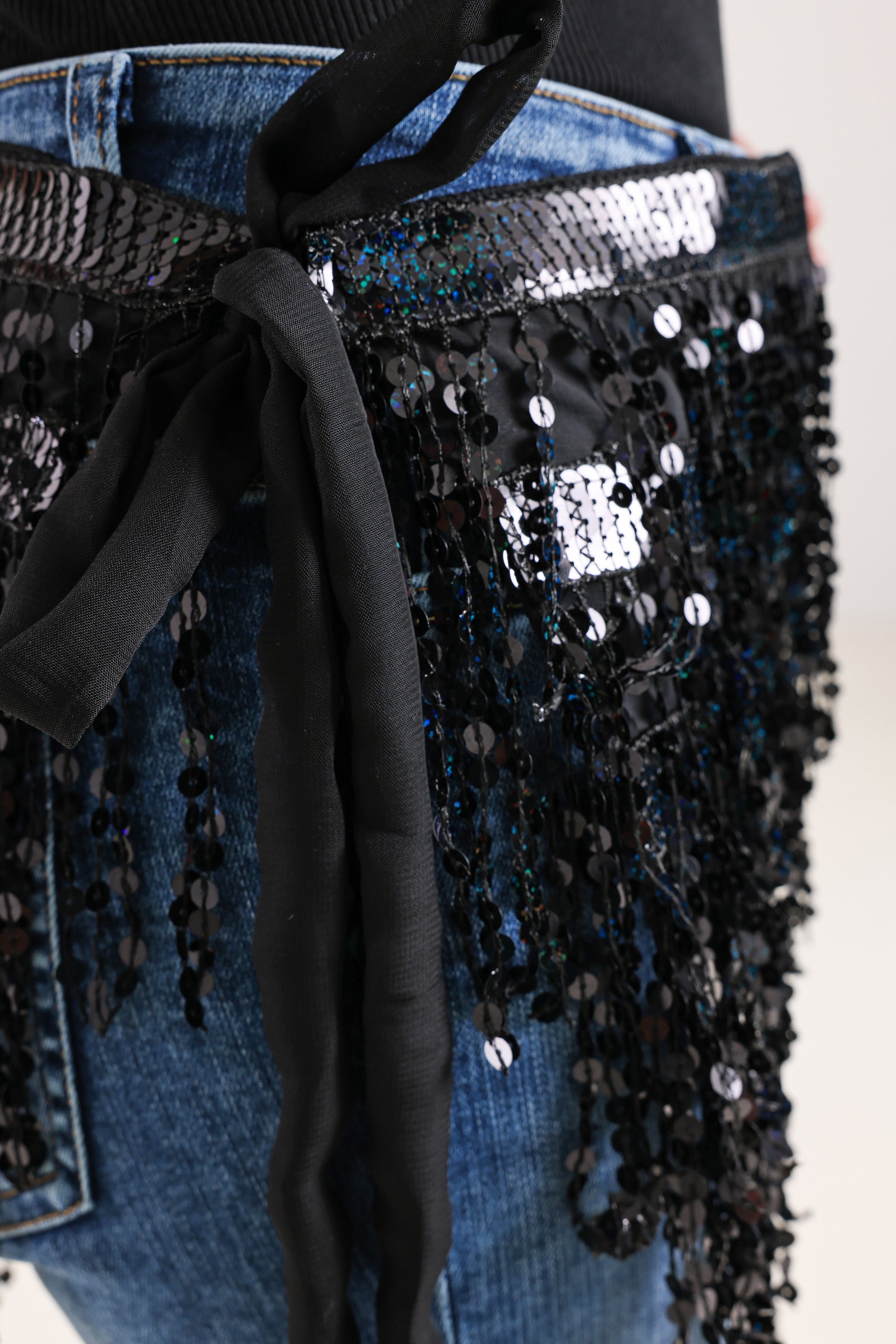 Pailletten-Tuch / Foulard - Black