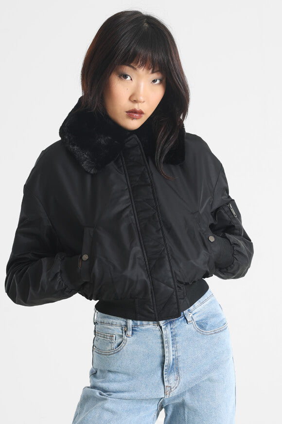 Short bomber jacket - Black