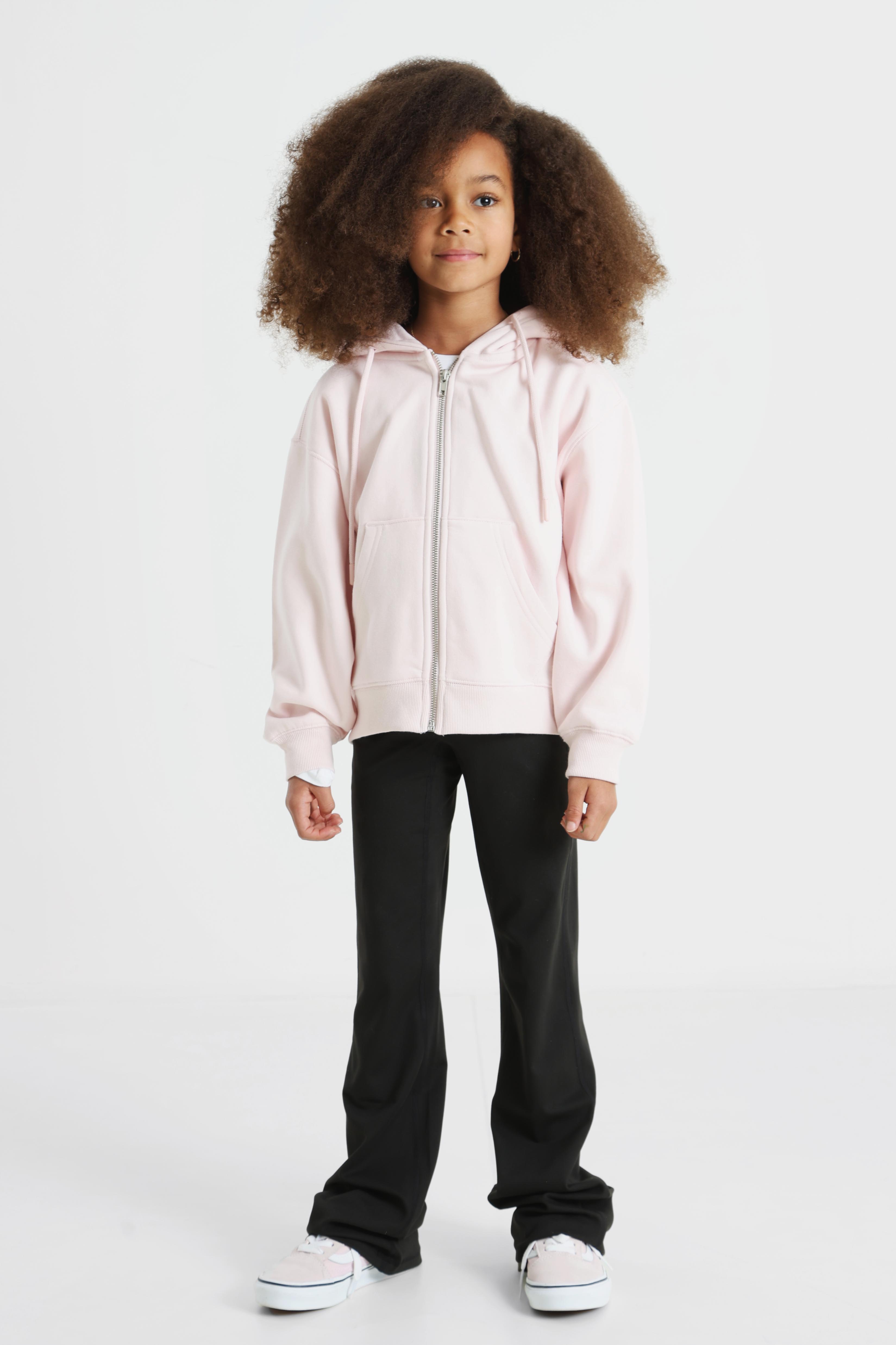 Giacca felpata oversize con cappuccio - Rosa chiaro