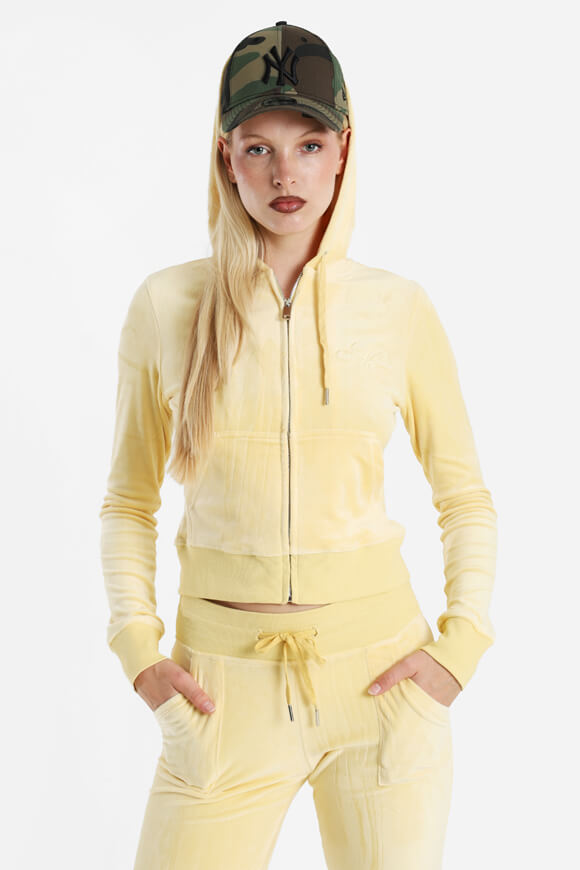 Samt Crop Jacke - Hellgelb