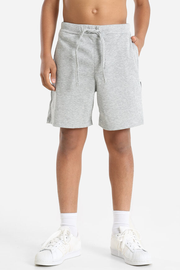 Structured fabric shorts - mottled gray