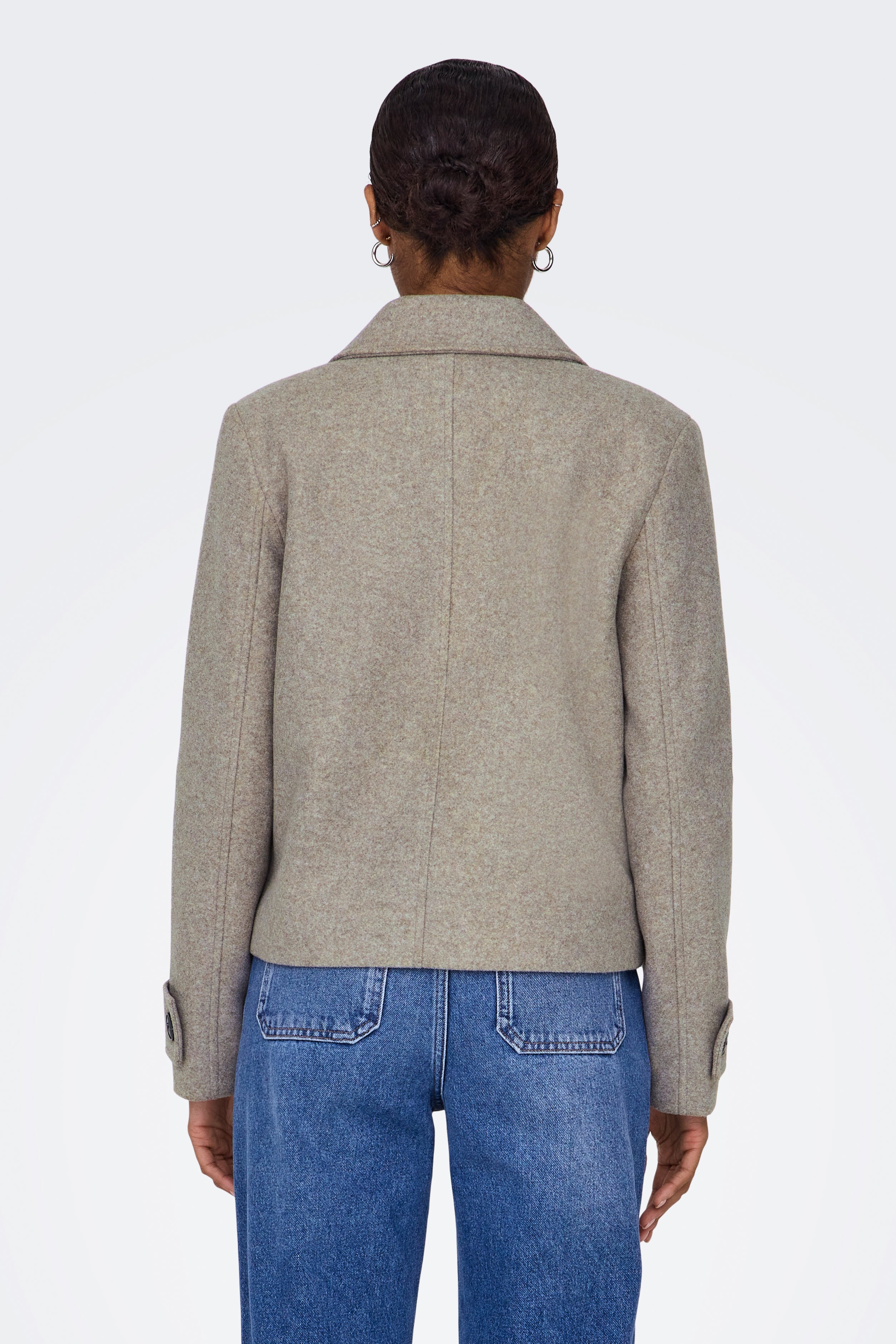 Cappotto corto ONLFREJA - Moka Meringue Melange