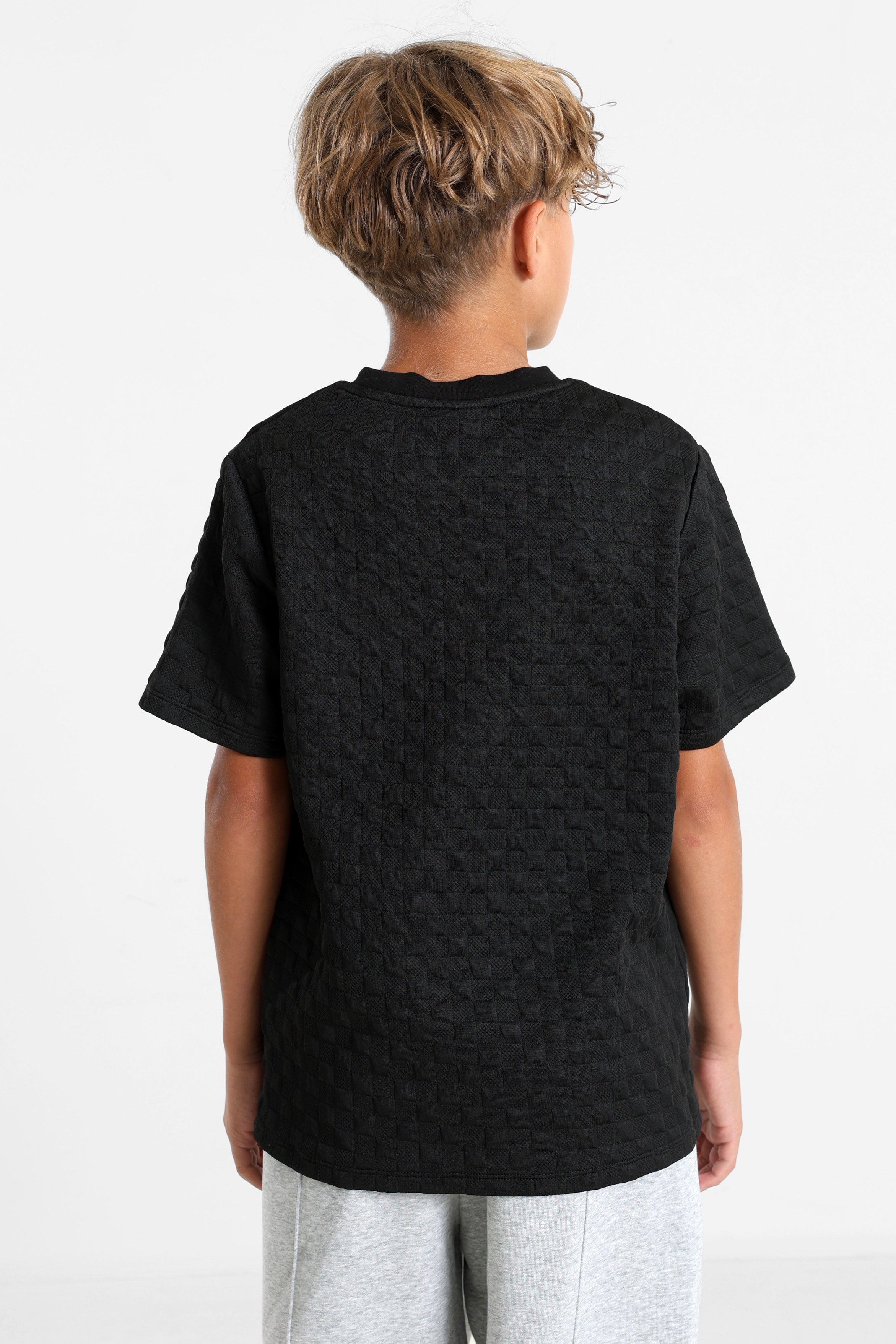 Strukturiertes T-Shirt - Schwarz