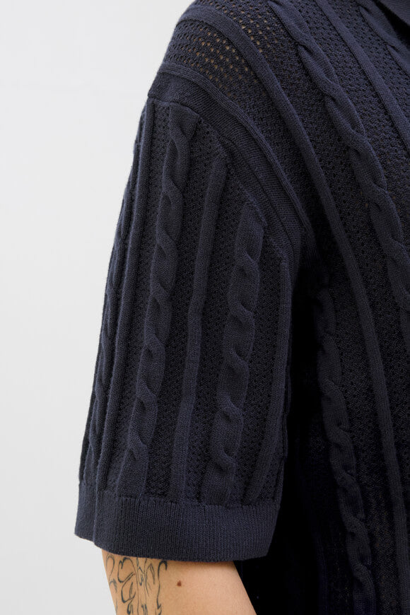 JPRBLAMASON Oversize Strick Poloshirt - Night Sky