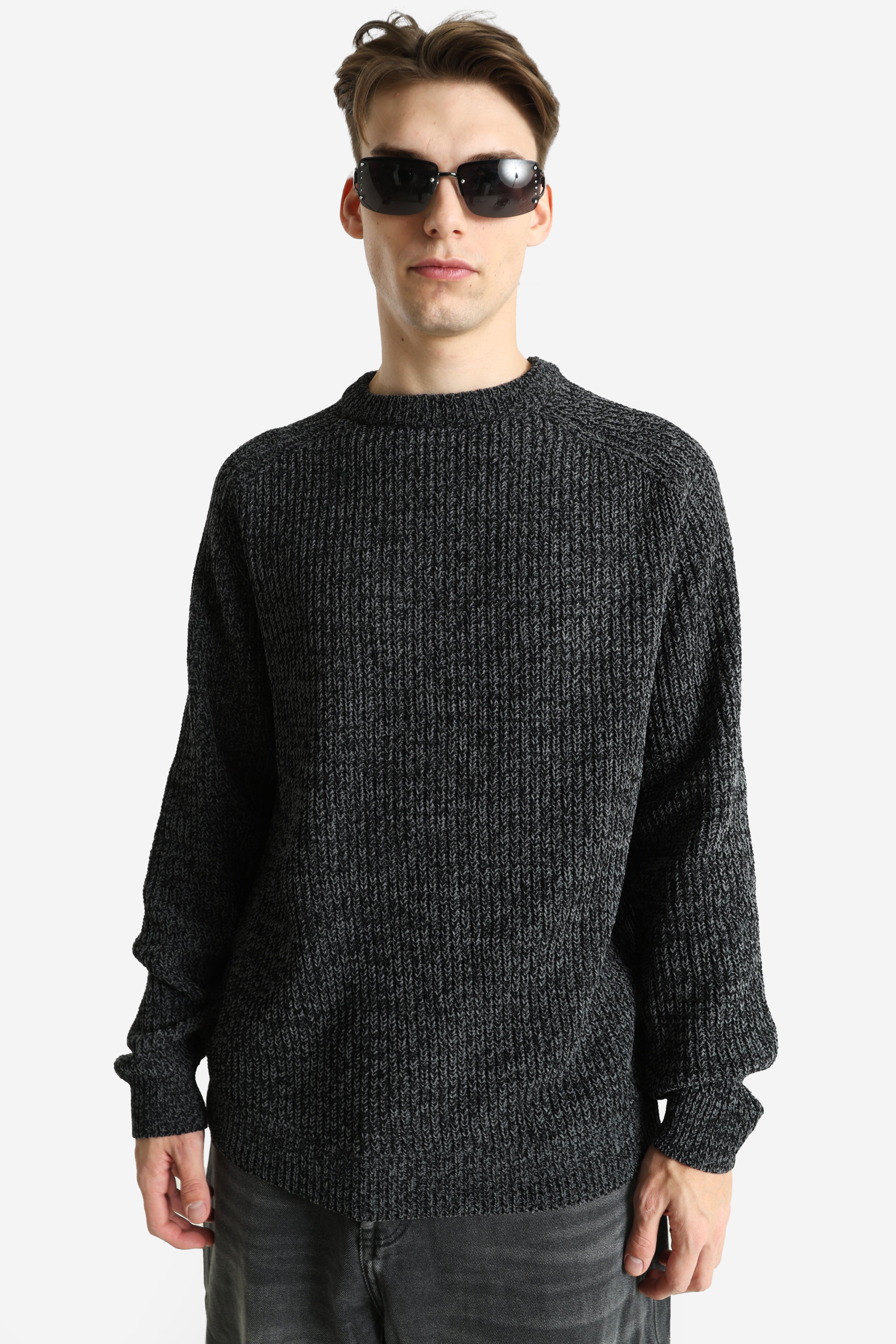 ONSJOIN knitted sweater - Black + Gray Pinst