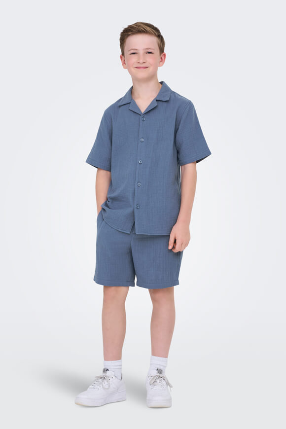 OSJTEL-PAS corto in mussola - Vintage Indigo