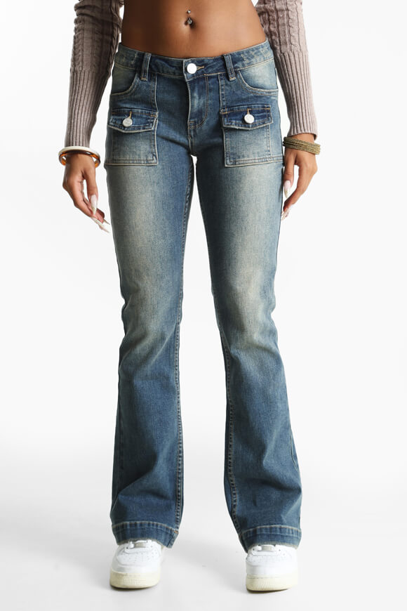 Flare jeans - Dark blue washed