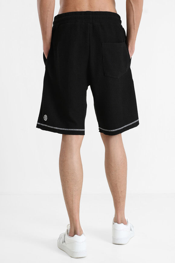 Strukturierte Stoffshorts - Schwarz