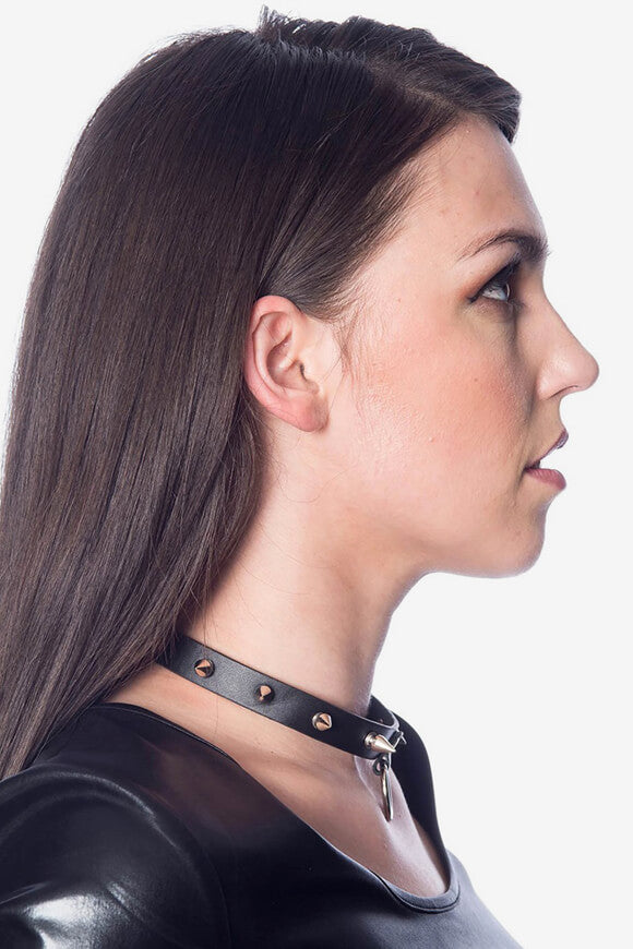 Collier ras de cou à clous - Noir
