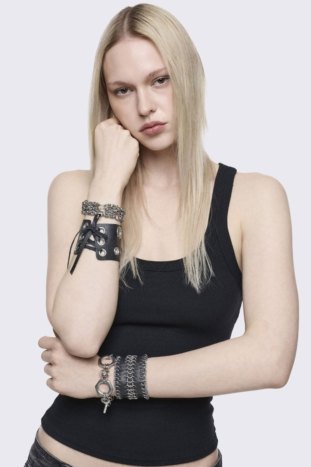 Armband-Set - Black + Silver