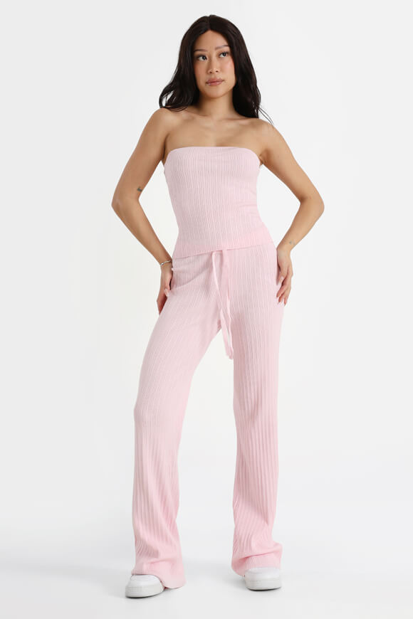 Ribbed knitted trousers - Pink