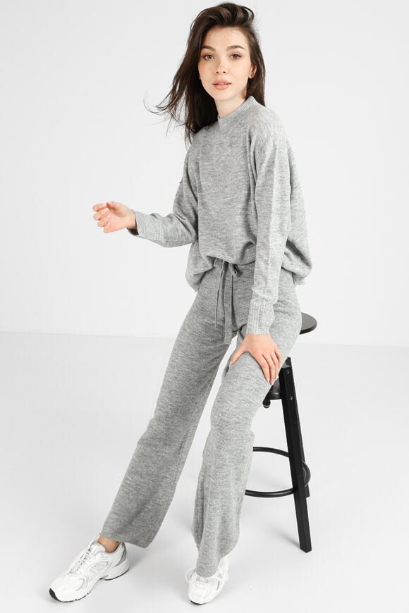 Knitted sweater - mottled gray