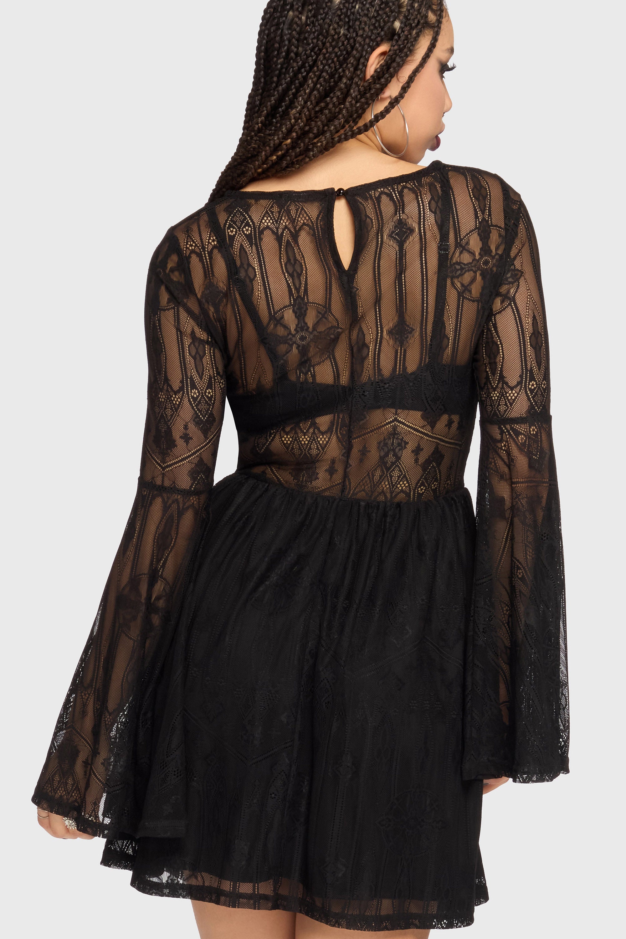 Obscura Sanctum Spitzen Minikleid - Black