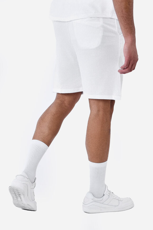 Shorts mit Strukturstoff - White