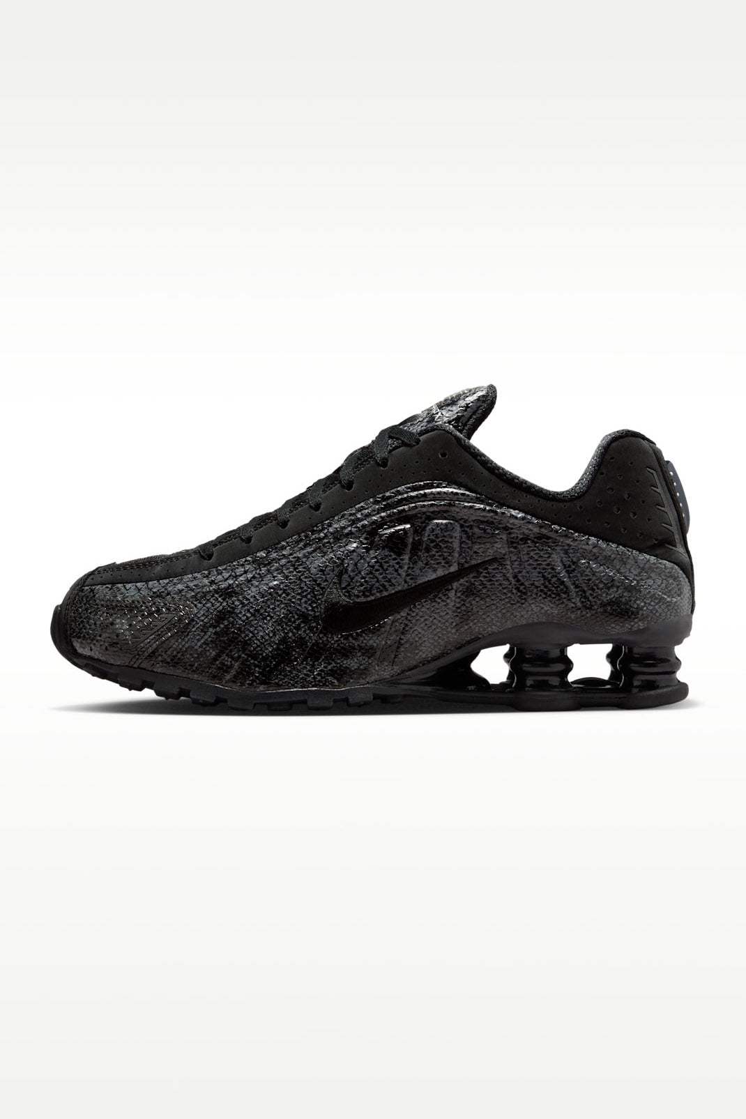 Shox R4 Sneaker - Black + Metallic Silver