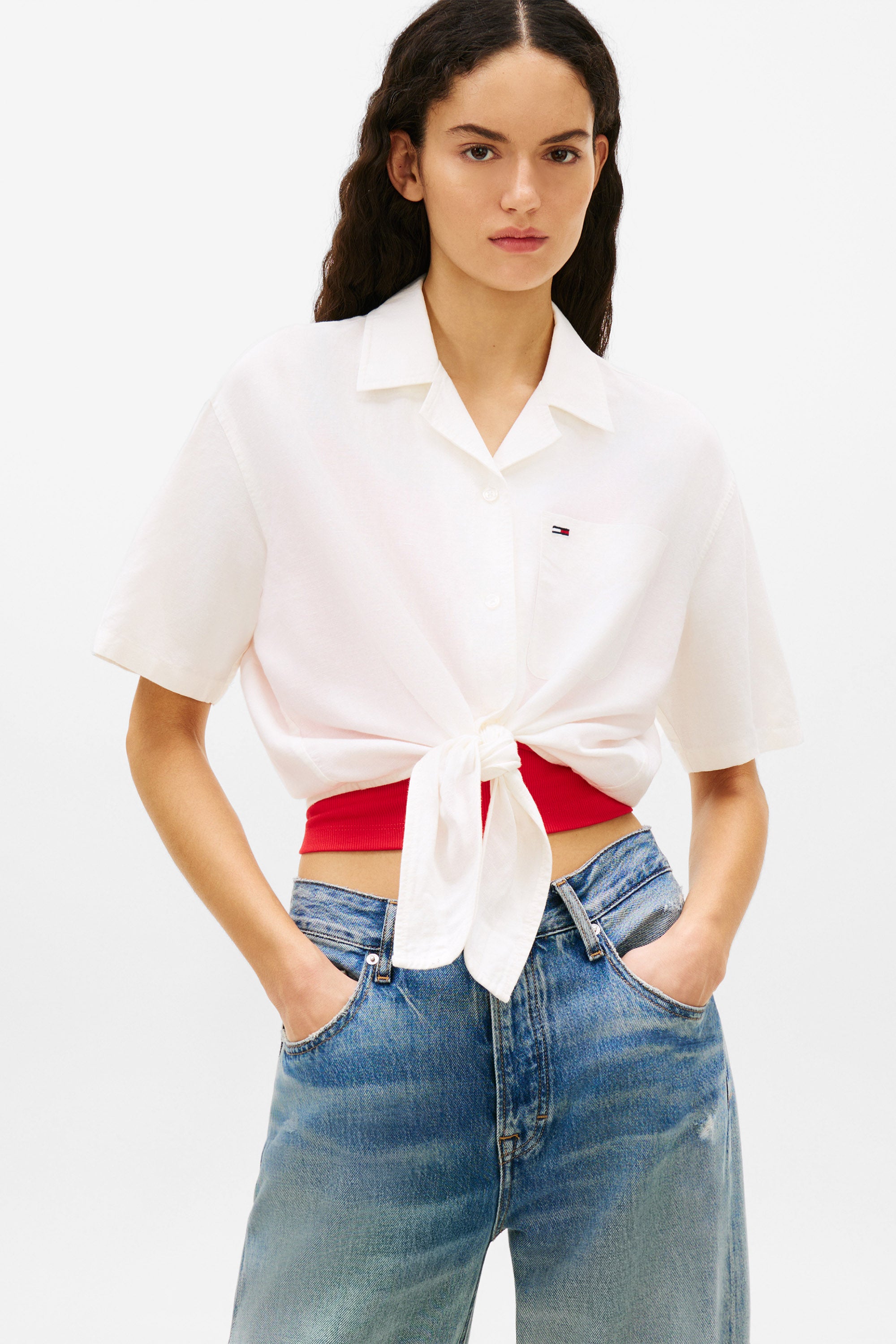 Oversize Leinenhemd - Offwhite