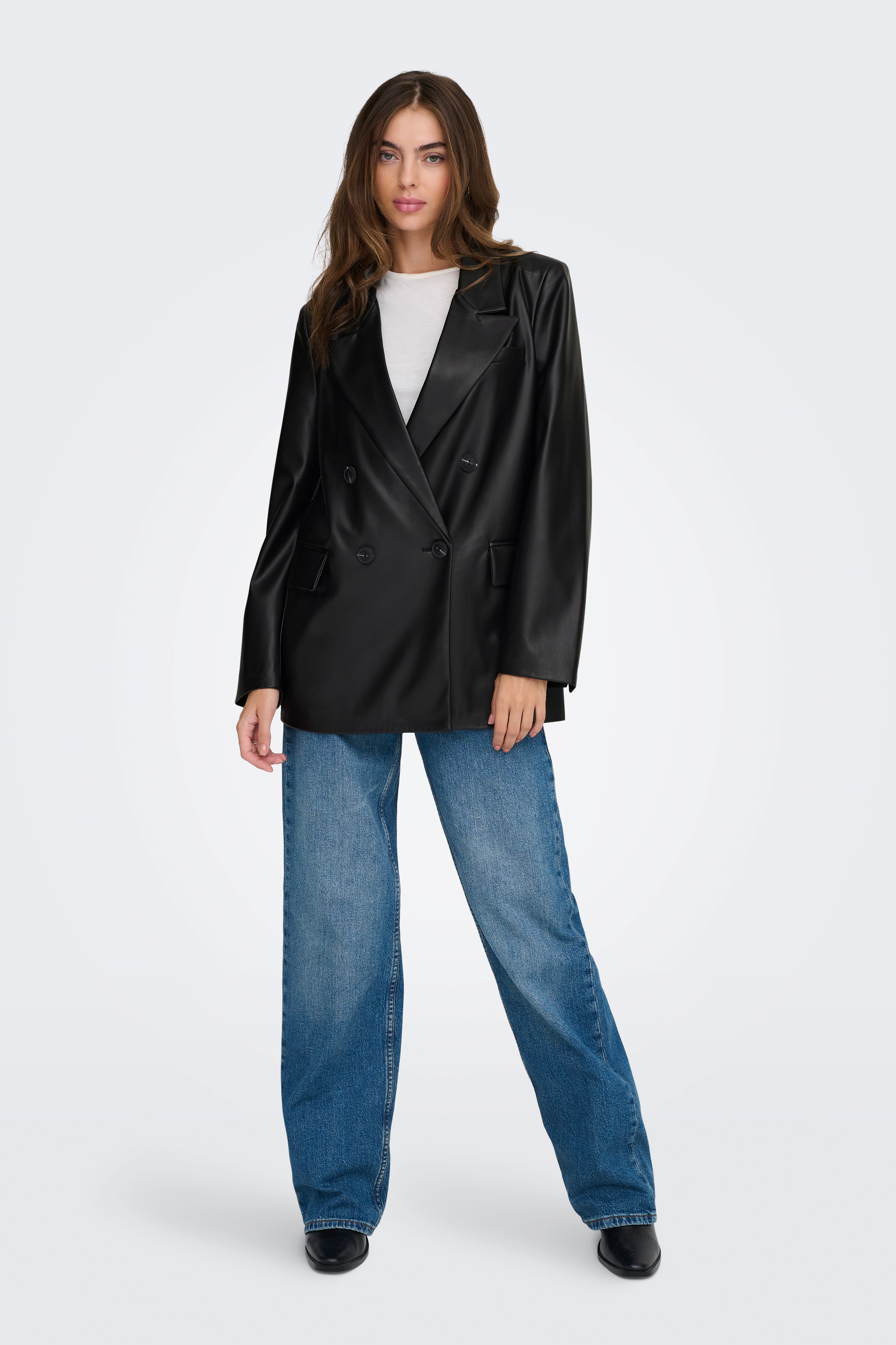 ONLKAJA Kunstleder Blazer - Black