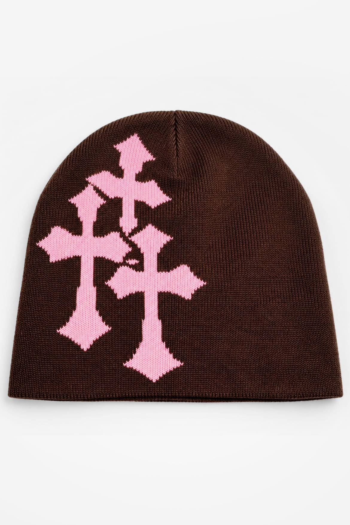 Beanie - Dark Brown + Light Pink