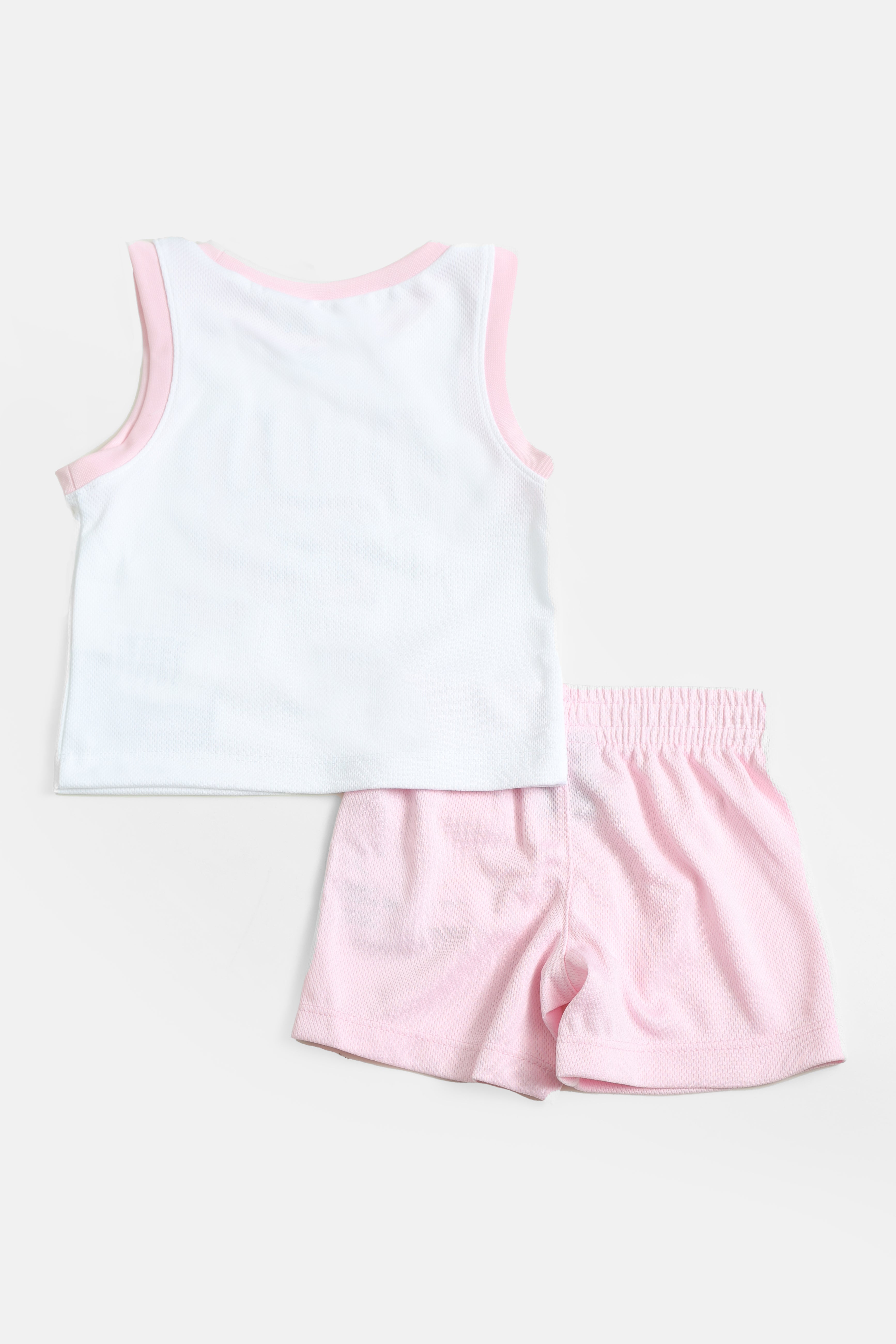 Ensemble bébé en mesh - Pink Foam + White
