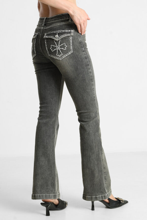 Jeans flare - Noir usé