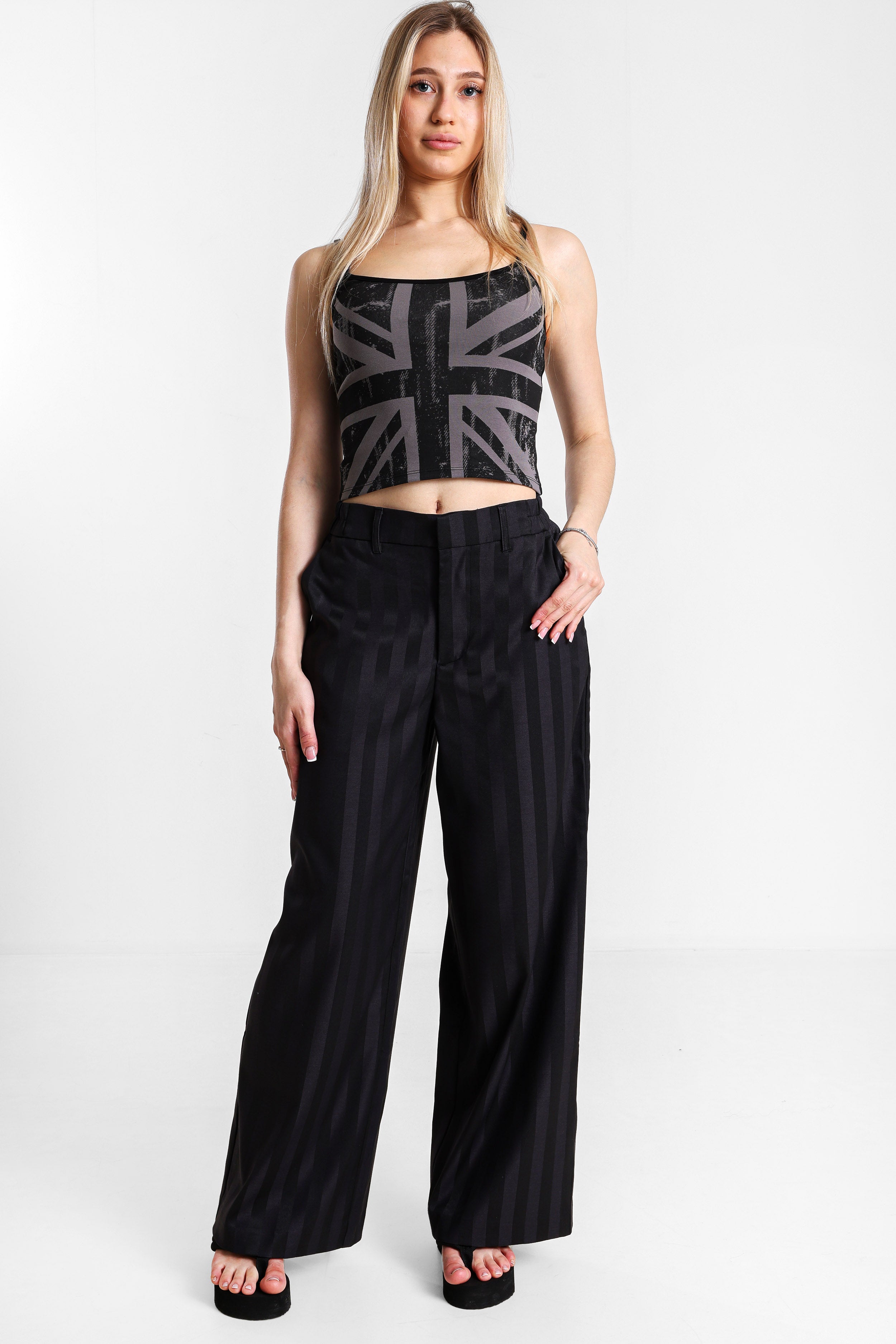 Stoffhose - Schwarz + Dunkelgrau