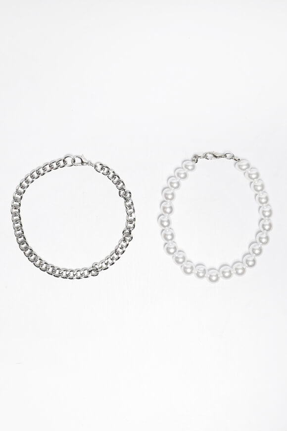 Lot de bracelets - Blanc + Argenté