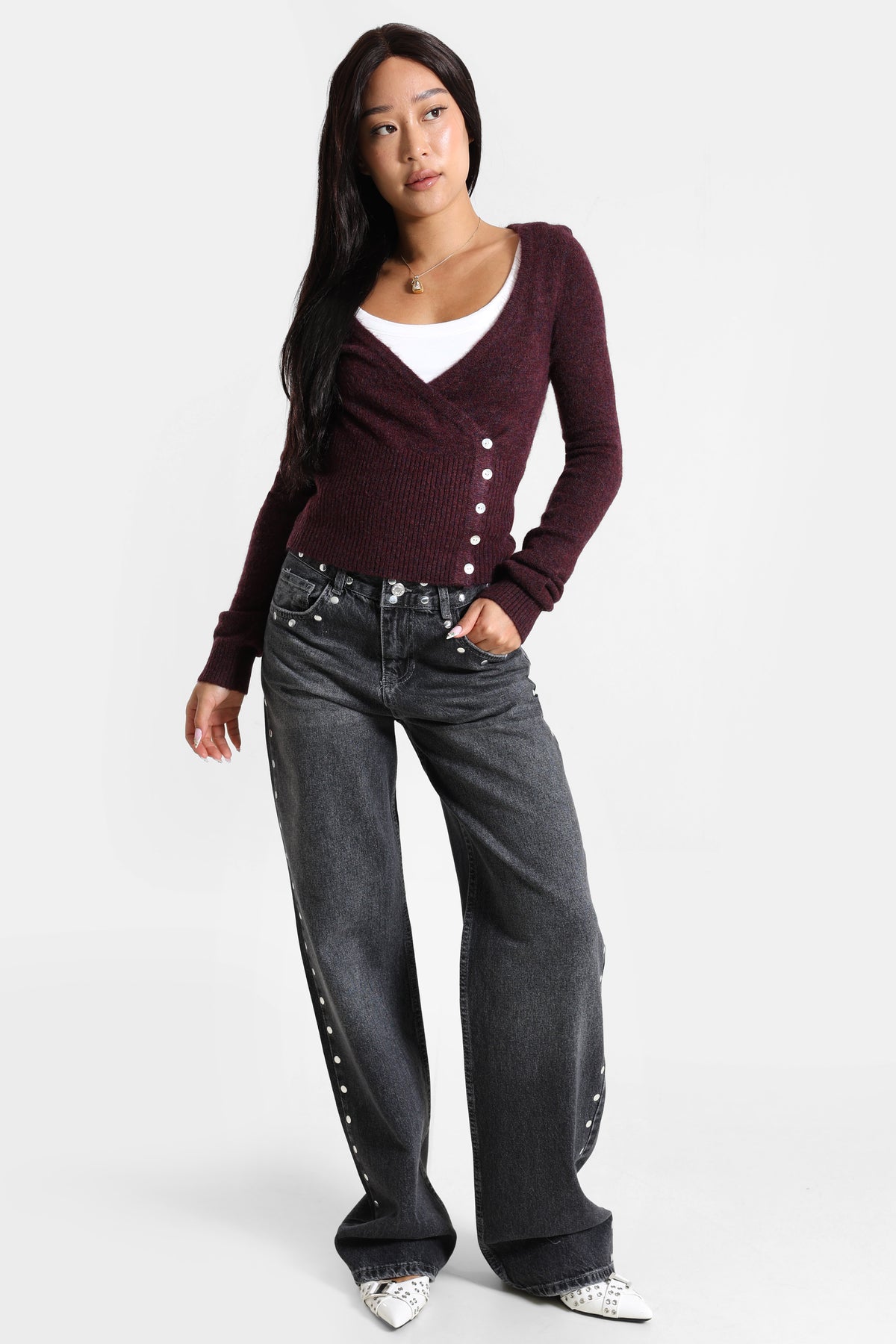Pull en tricot - Burgundy