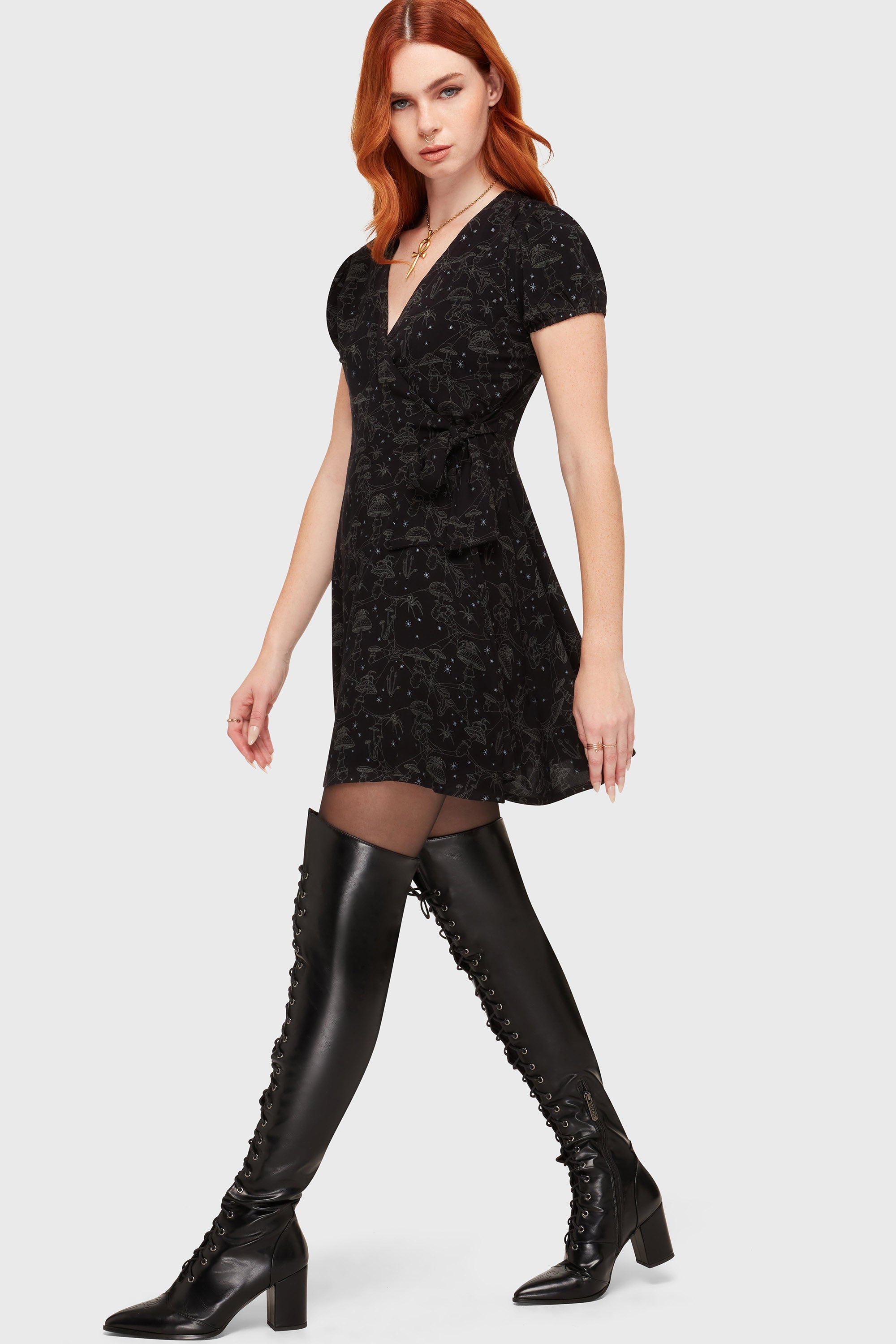 Garden Of Venom Wickelkleid - Black + Grey