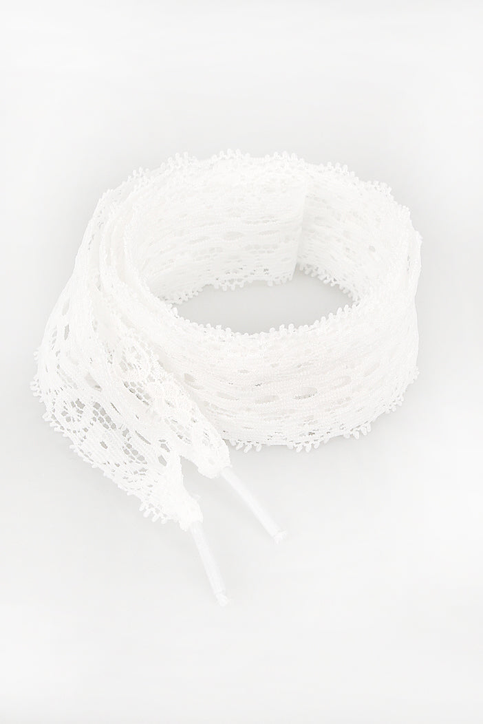 Lacci da scarpe in pizzo 150 cm - Bianco