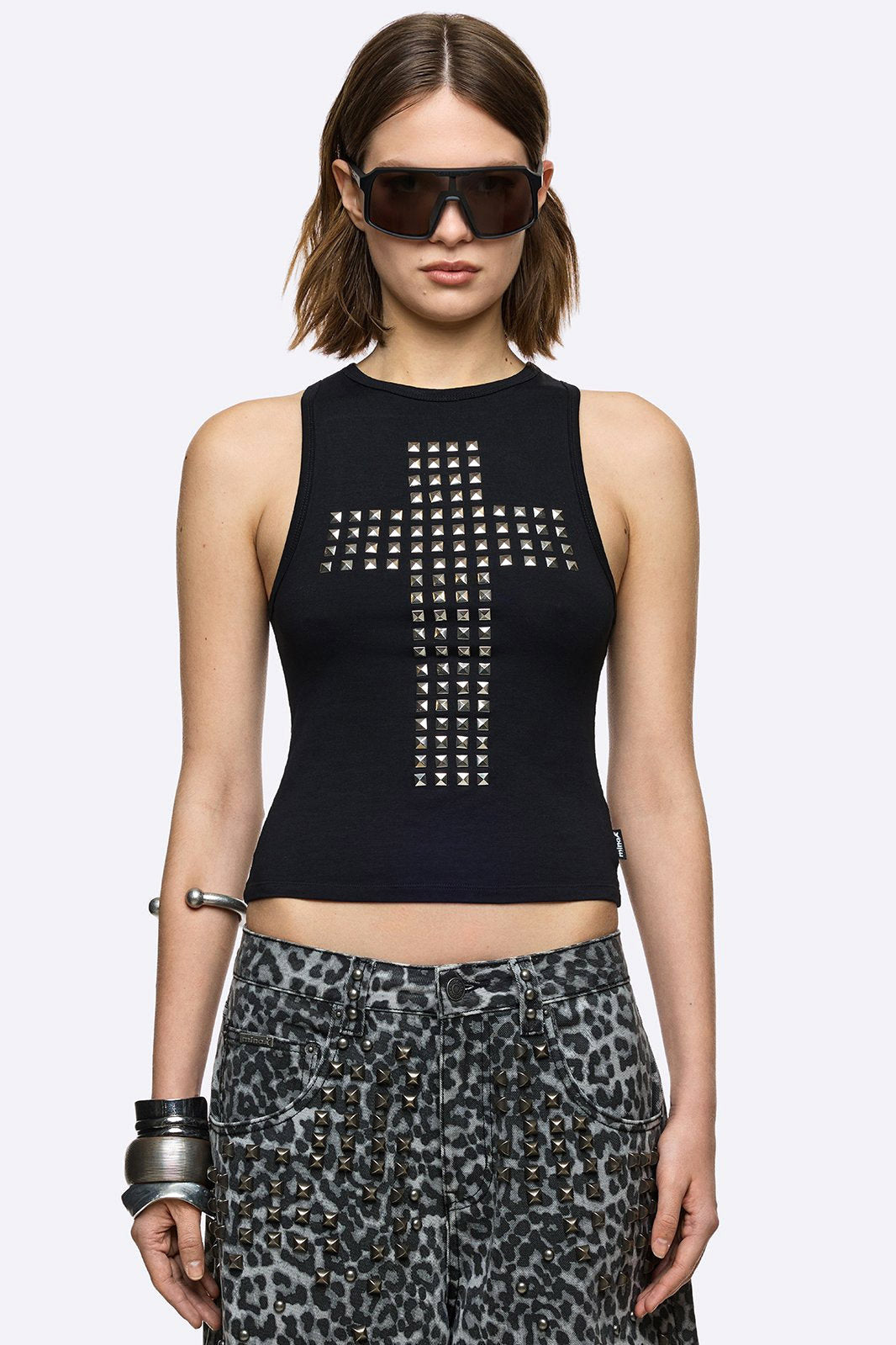 Salvation Slashed Crop Tanktop - Black
