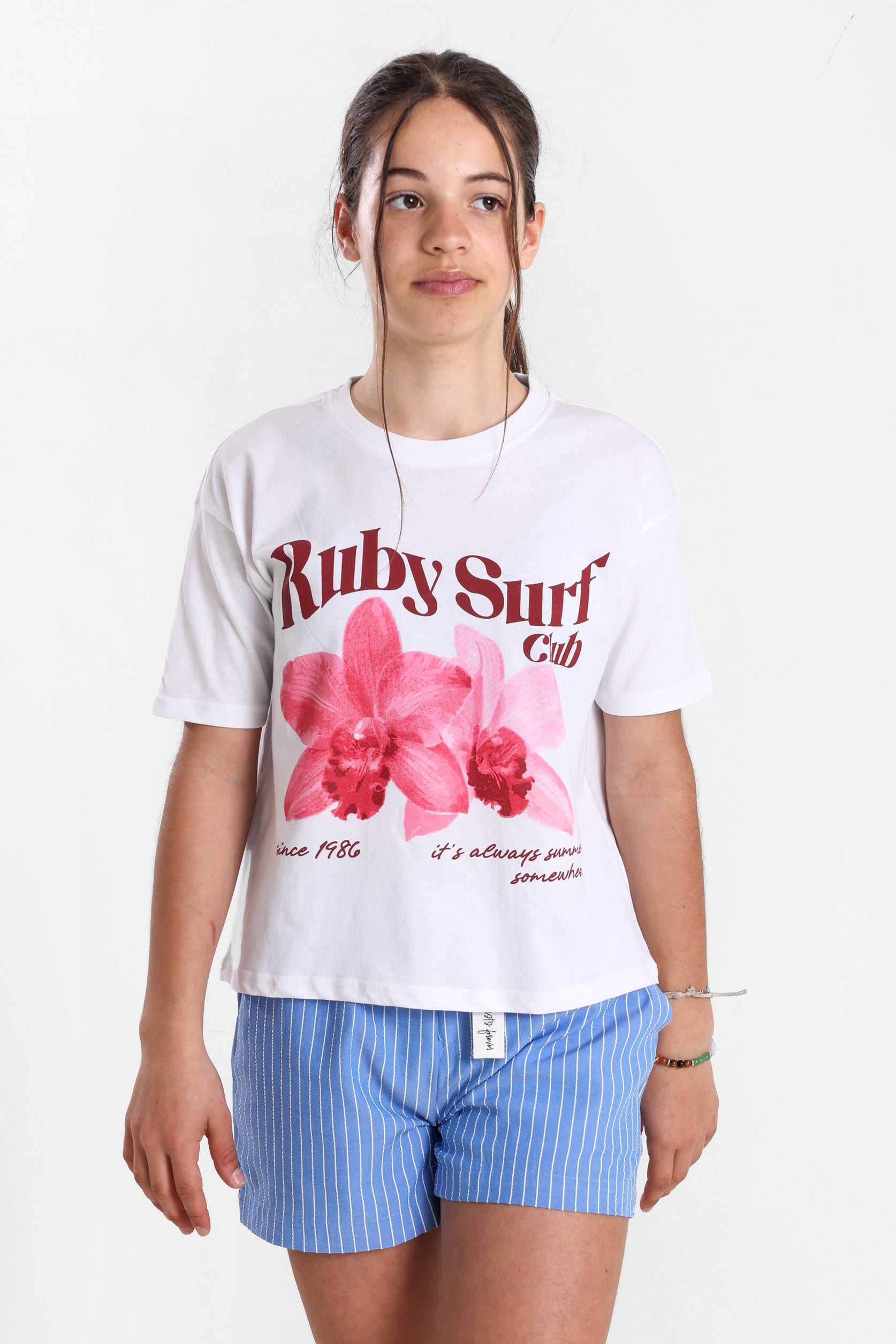 T-Shirt - Weiss + Rosa