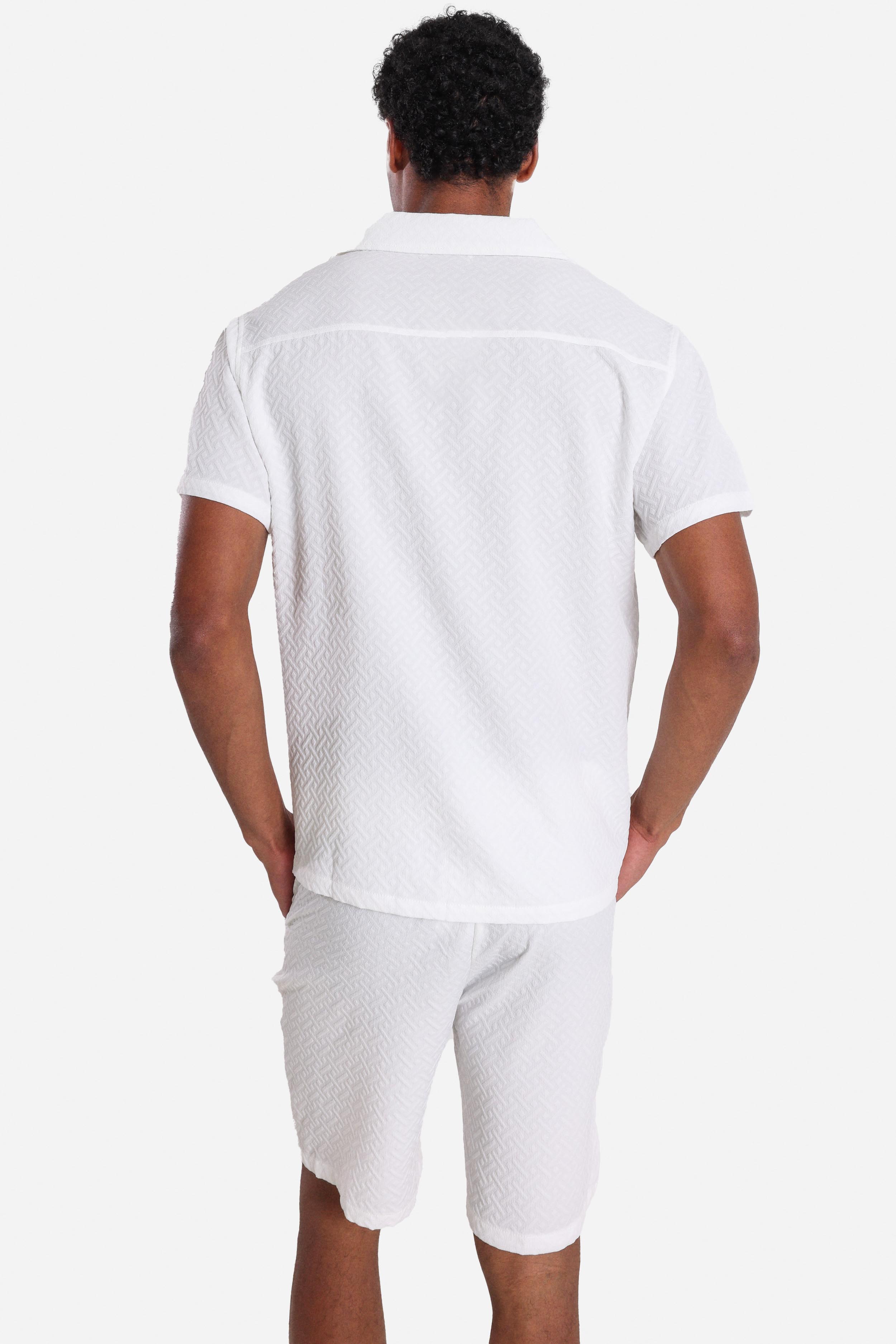 Camicia in tessuto strutturato - Offwhite