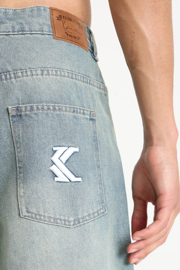 Short baggy fit denim - Bleached Blue