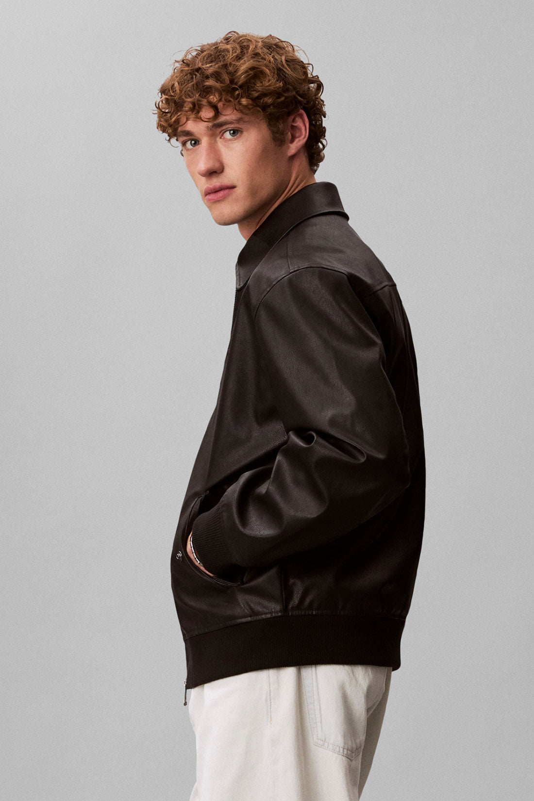 Bomber Kunstlederjacke - Black