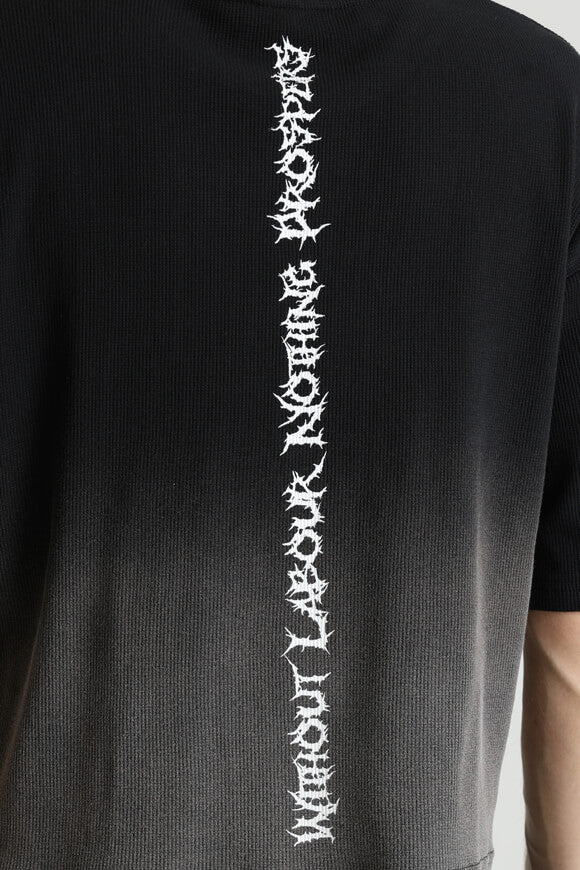 T-shirt strutturata - nero + grigio