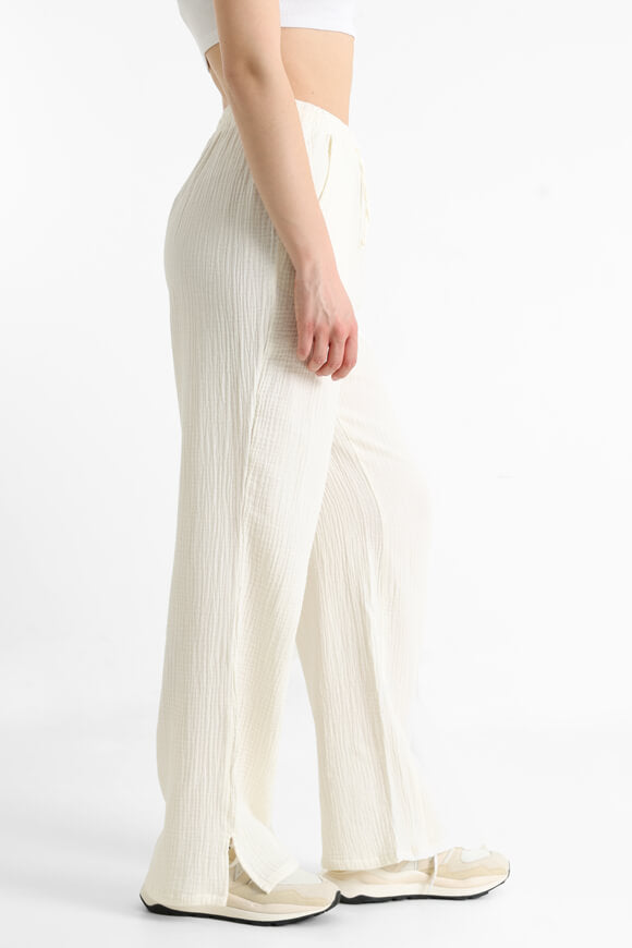 Pantalon large en mousseline - Crème