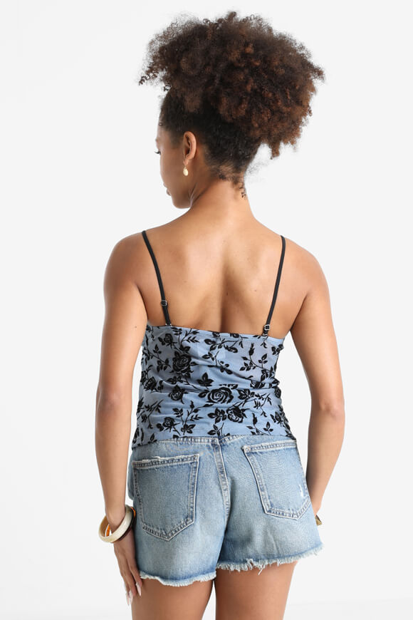 Mesh Trägertop - Blau + Schwarz