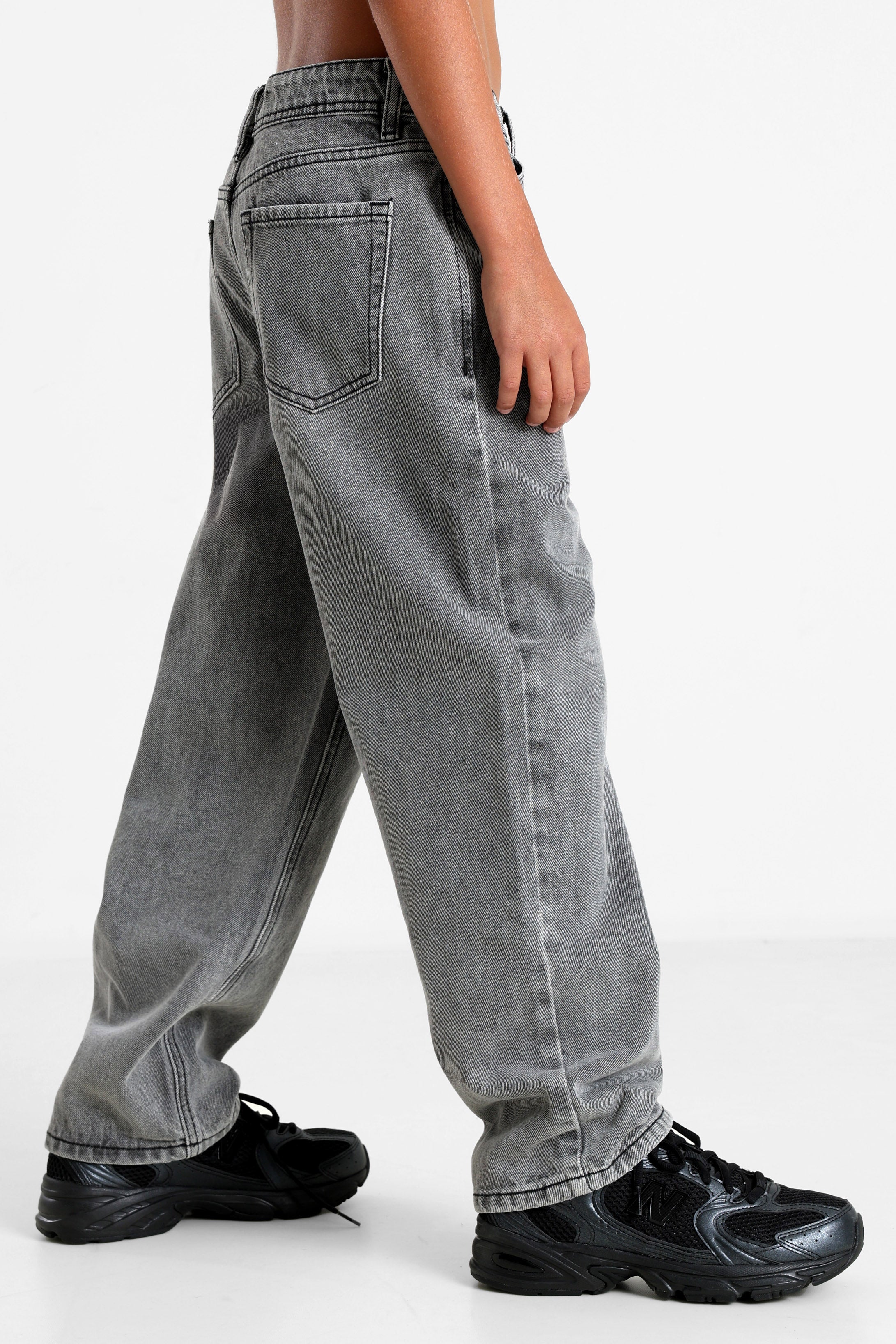 Baggy Fit Jeans - Gewaschen Grau