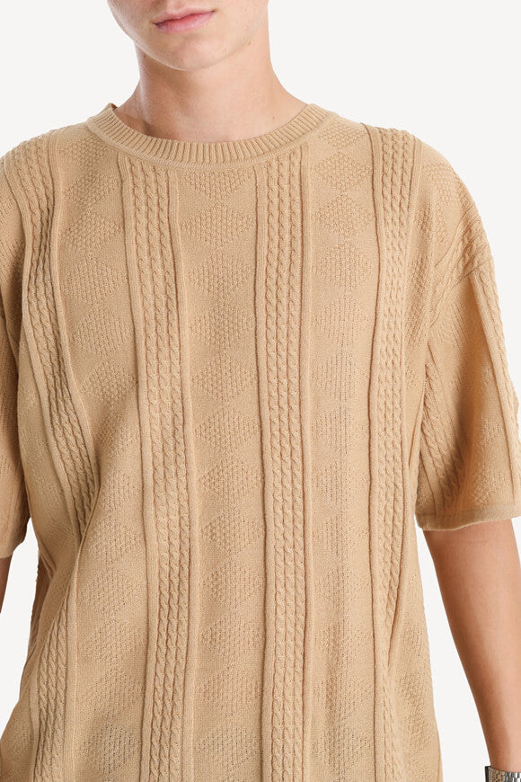 Knitted T-shirt - Beige