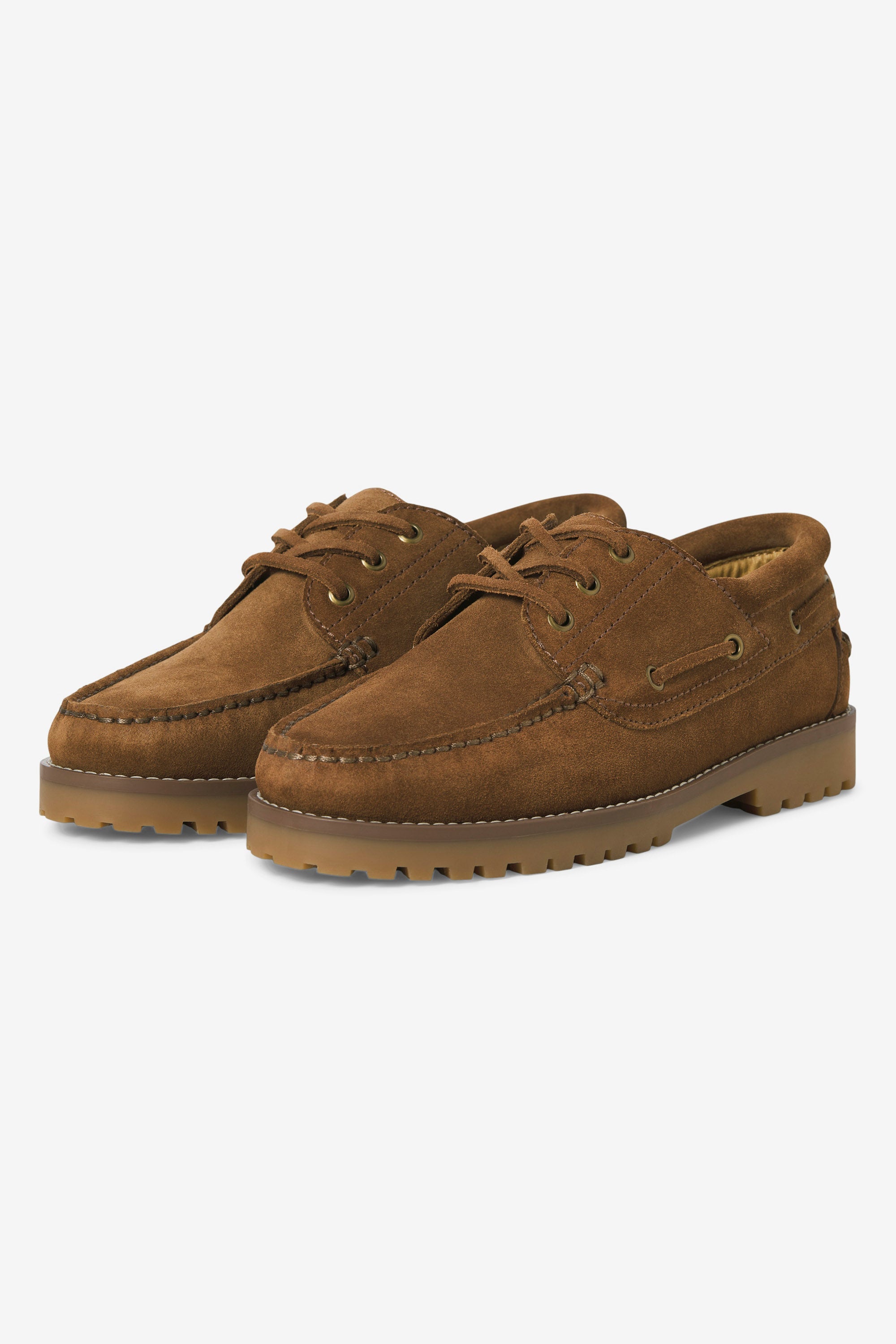 JFWBROOKLYN chaussures bateau en daim - Cognac