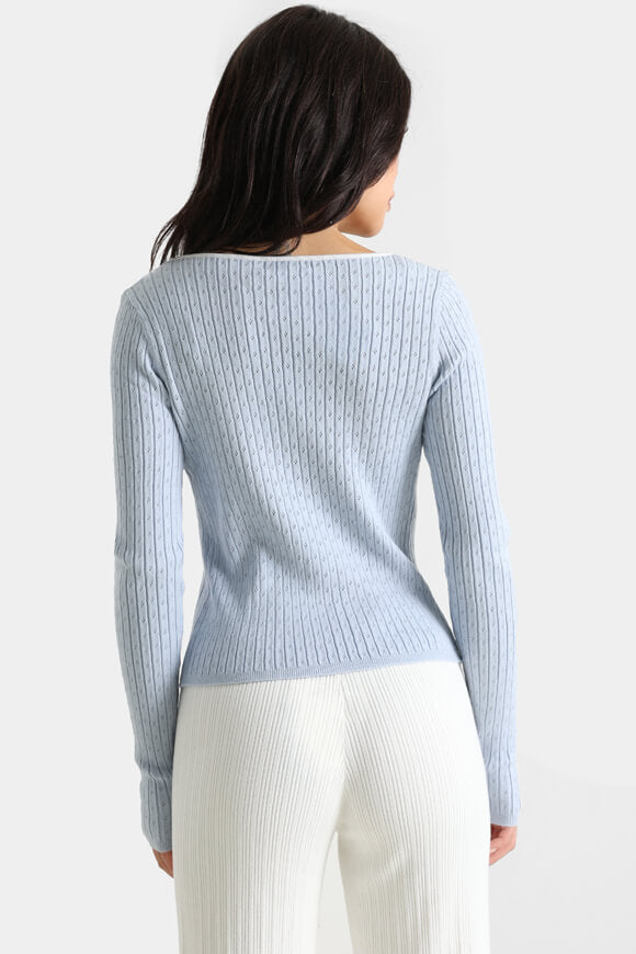 Cardigan crop - azzurro