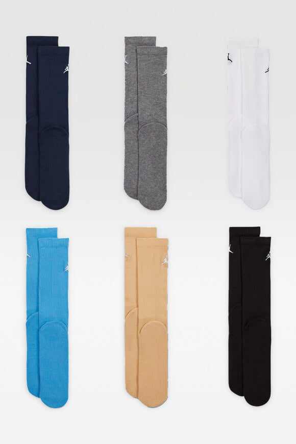 Set of 6 pairs of socks - Obsidian + Heather Grey + White + Beige + Black