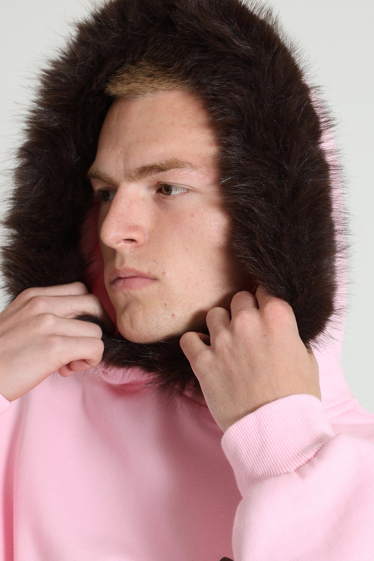 Kapuzensweatshirt - Pink + Braun