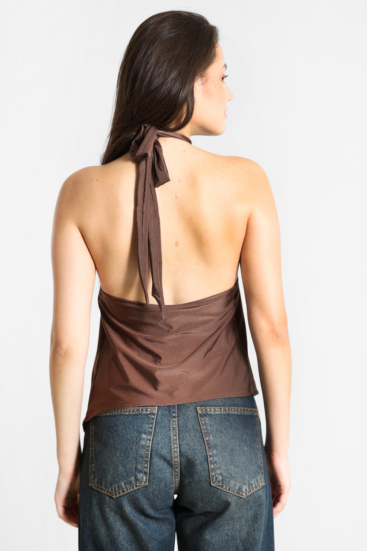 Neckholder Top - Braun