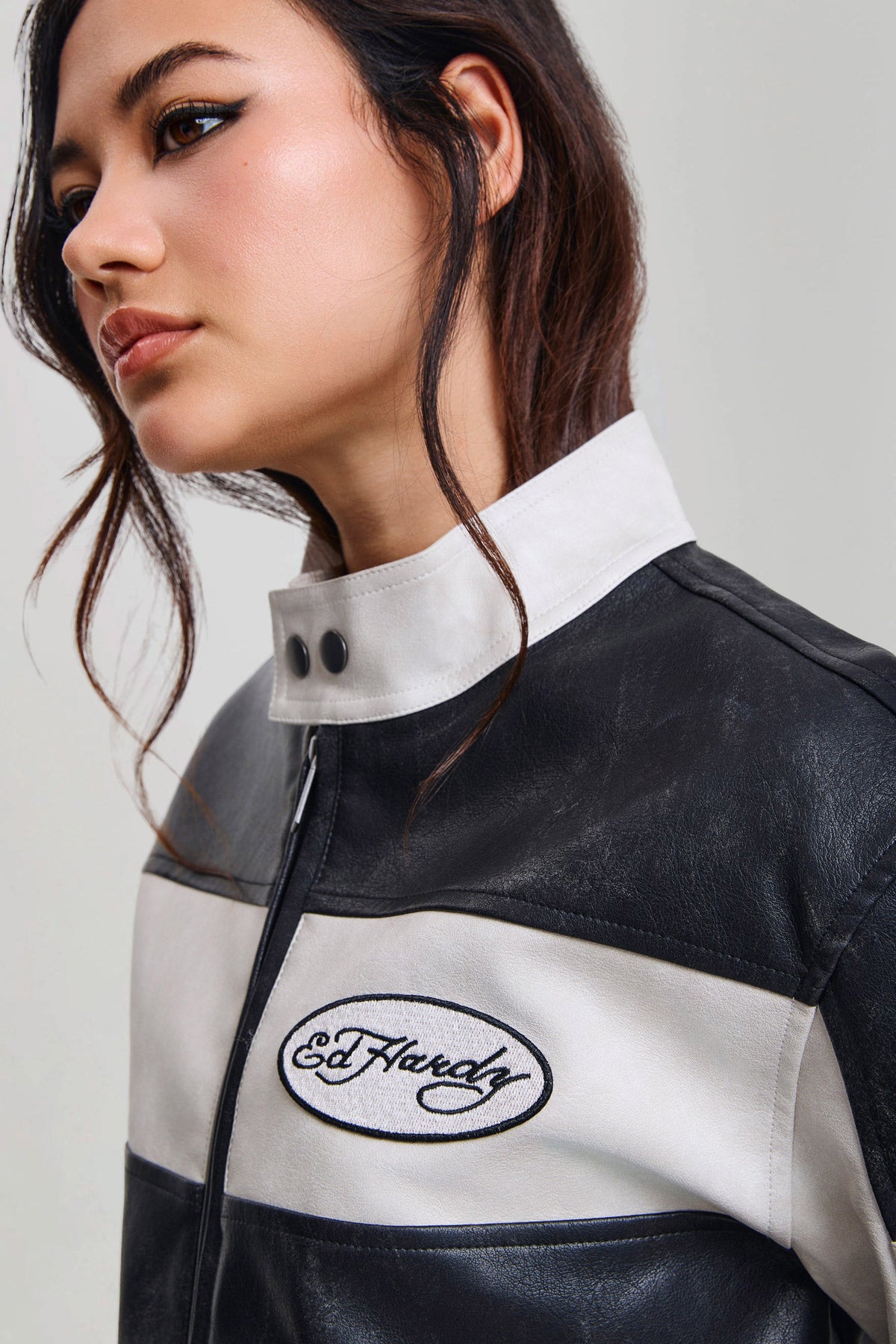 Los Angeles Kunstleder Bikerjacke - Black