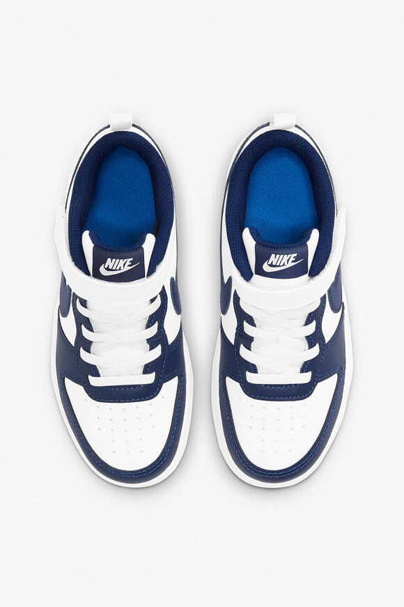 Sneaker Court Borough 2 Bambini - Bianco + Blue Void + Signal Blue